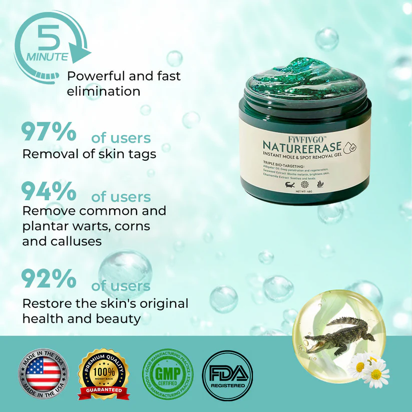 ✅ Official Store: Fivfivgo™ NatureErase Instant Mole & Spot Removal Gel