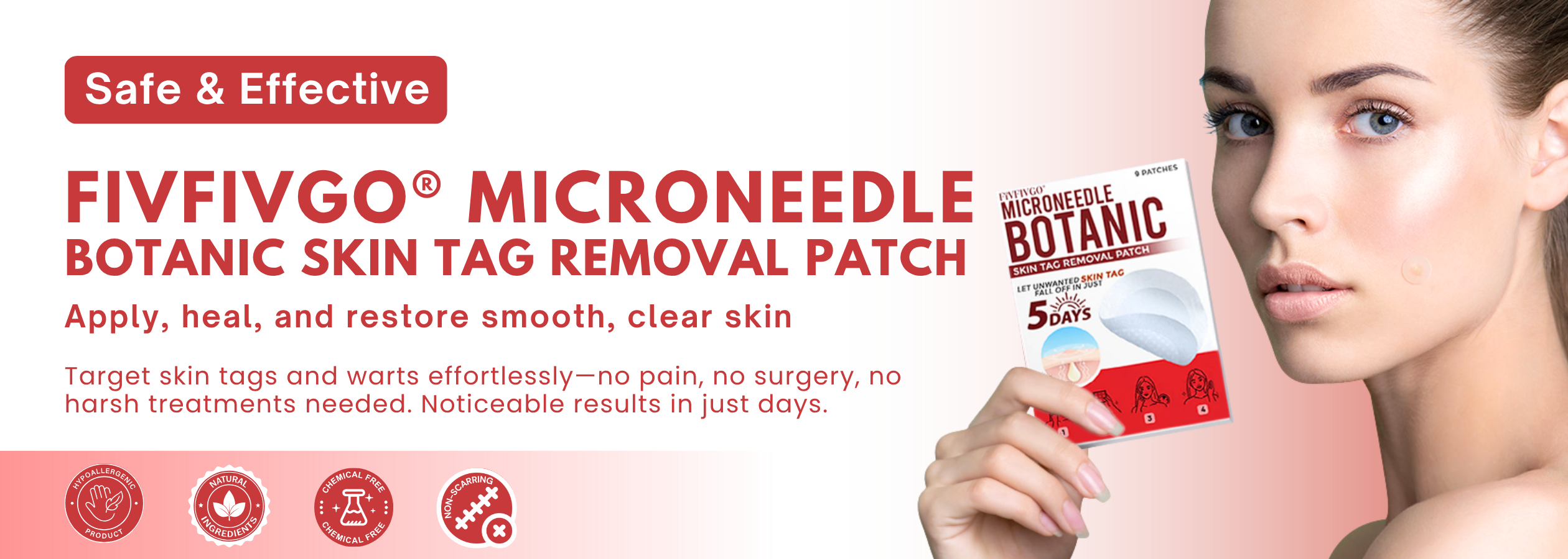 Fivfivgo® MicroNeedle Botanic Skin Tag Removal Patch image Fivfivgo® MicroNeedle Botanic Skin Tag Removal Patch