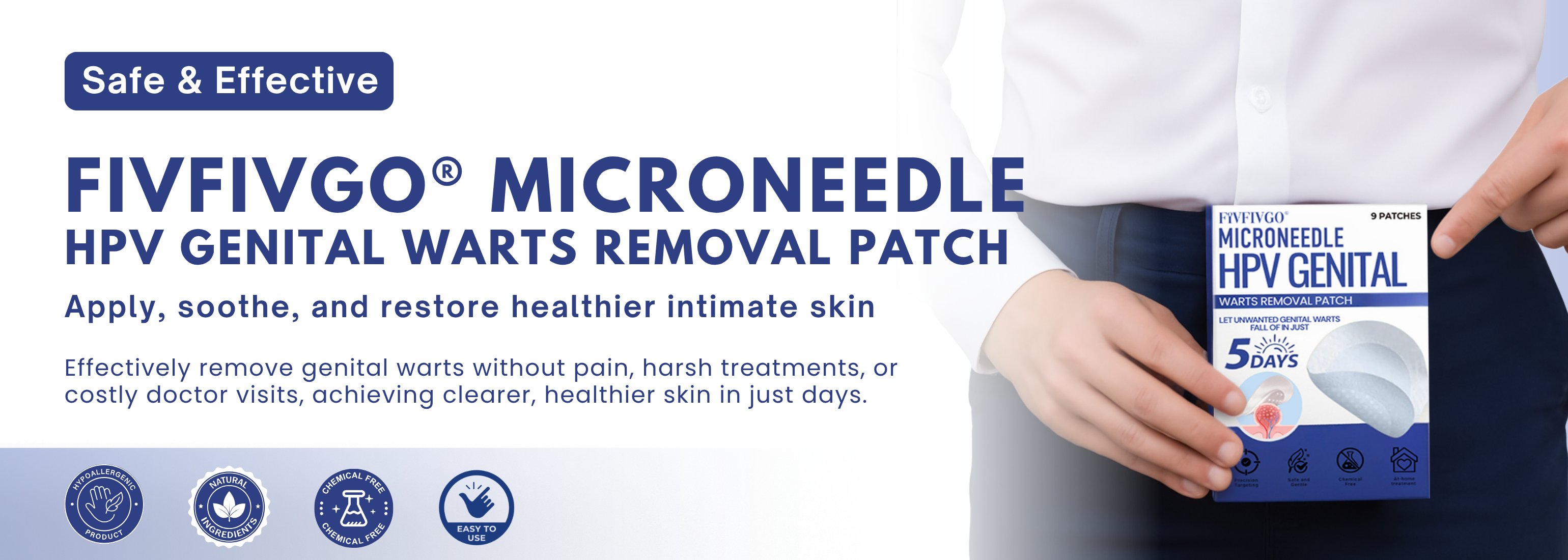 Fivfivgo® Microneedle HPV Genital Warts Removal Patch